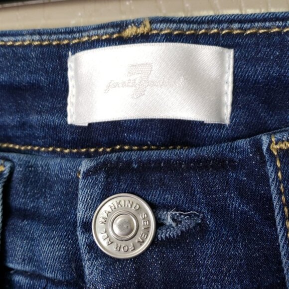 7 For All Mankind the ultra-high rise skinny Blue Women's Jeans Size 26 - Picture 4 of 9